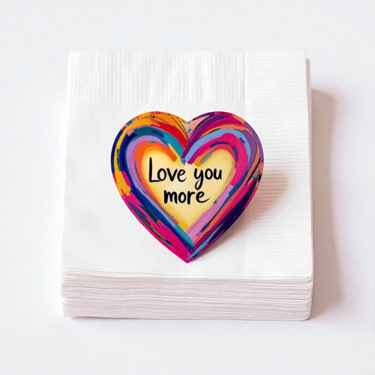 Love You More Crystal Heart Paperweight