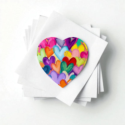 Colorful Hearts Heart Paperweight
