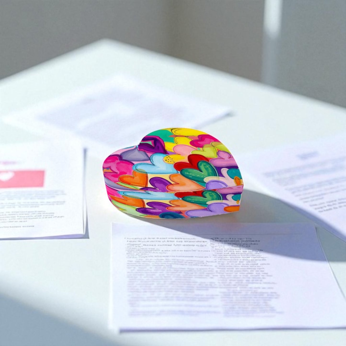 Colorful Hearts Heart Paperweight
