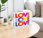 LOVE LOVE LOVE Crystal Block Table Decor