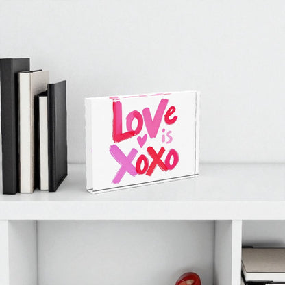 Love Is Love Crystal Block Table Decor