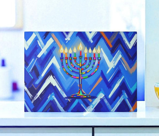 Menorah Shabbat Candle Board Cutting Board
