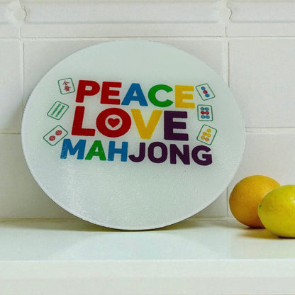 Peace Love Mahjong Cutting Board Serving Platter