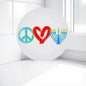 Peace Love Hanukkah Menorah Judaica Cutting Board Platter