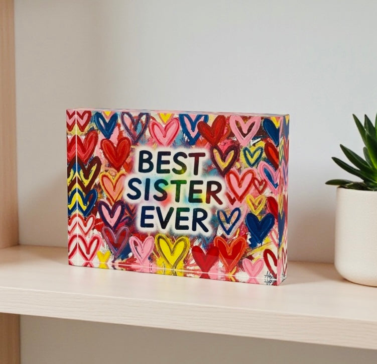 Best Sister Ever Crystal Block