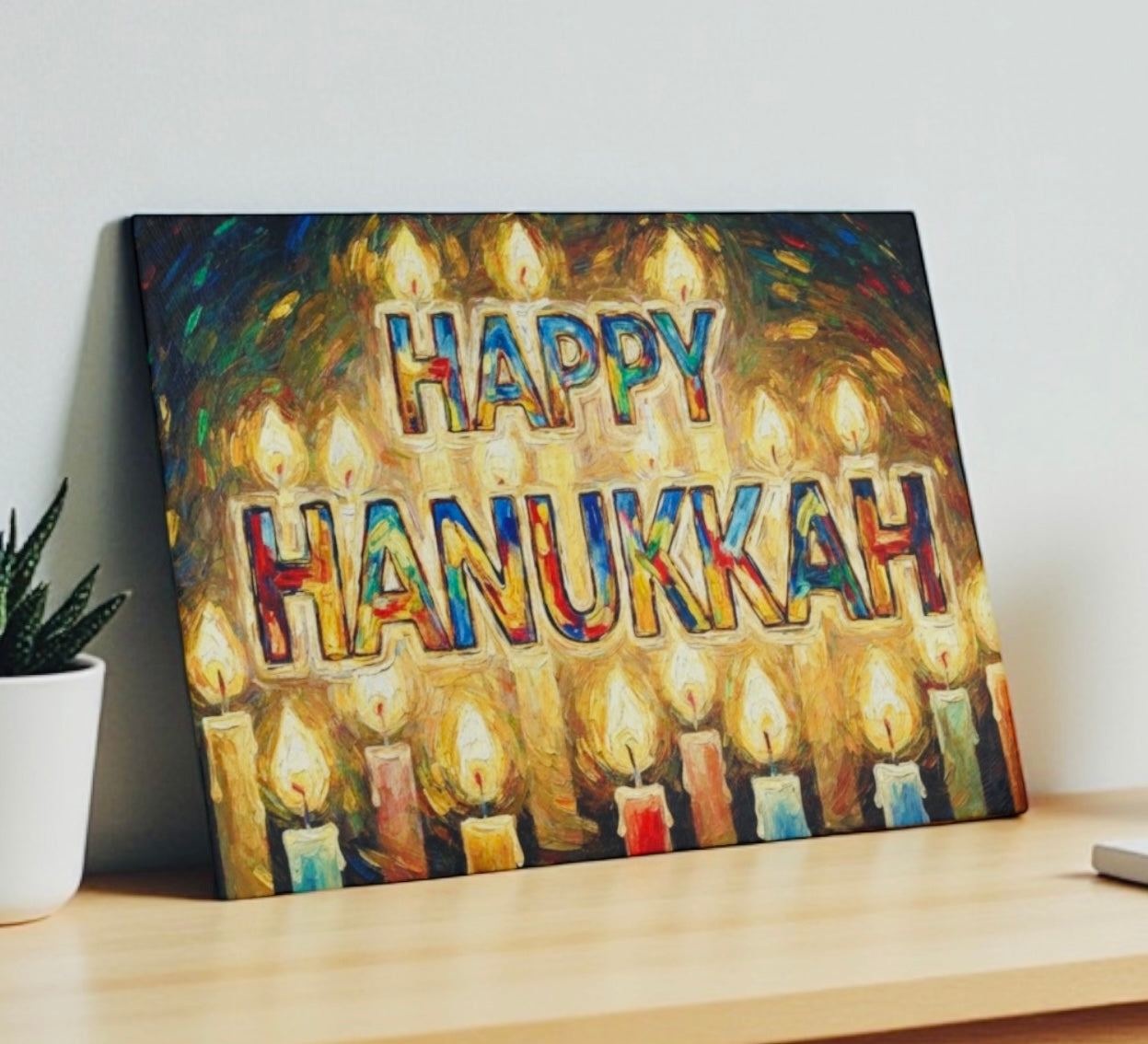 Happy Hanukkah Cutting Board Candle Board