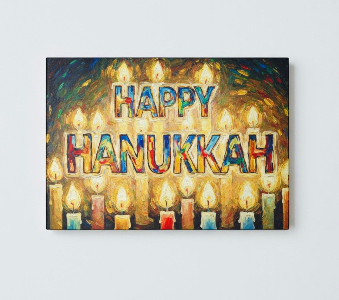 Happy Hanukkah Cutting Board Candle Board