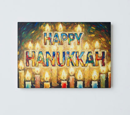 Happy Hanukkah Cutting Board Candle Board