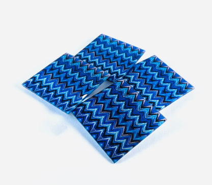 Abstract Zig Blues Coaster Set
