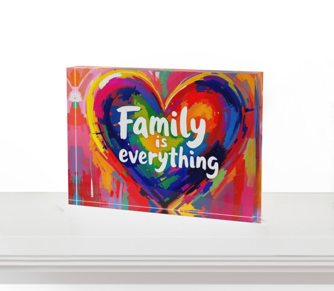 Family Is Everything Crystal Block