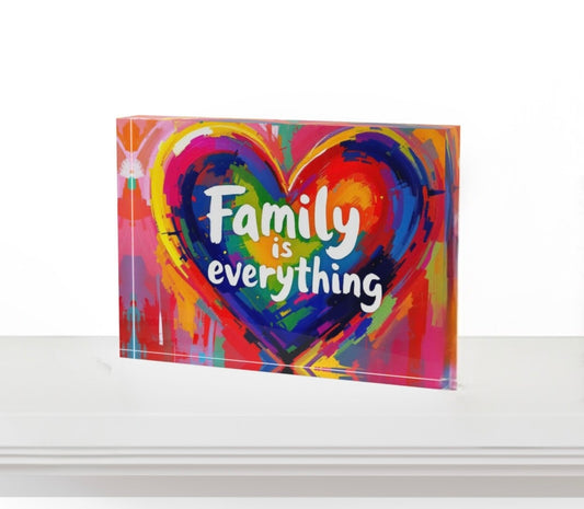 Family Is Everything Crystal Block