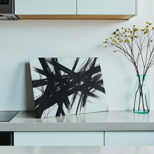 Abstract Black White Cutting Board