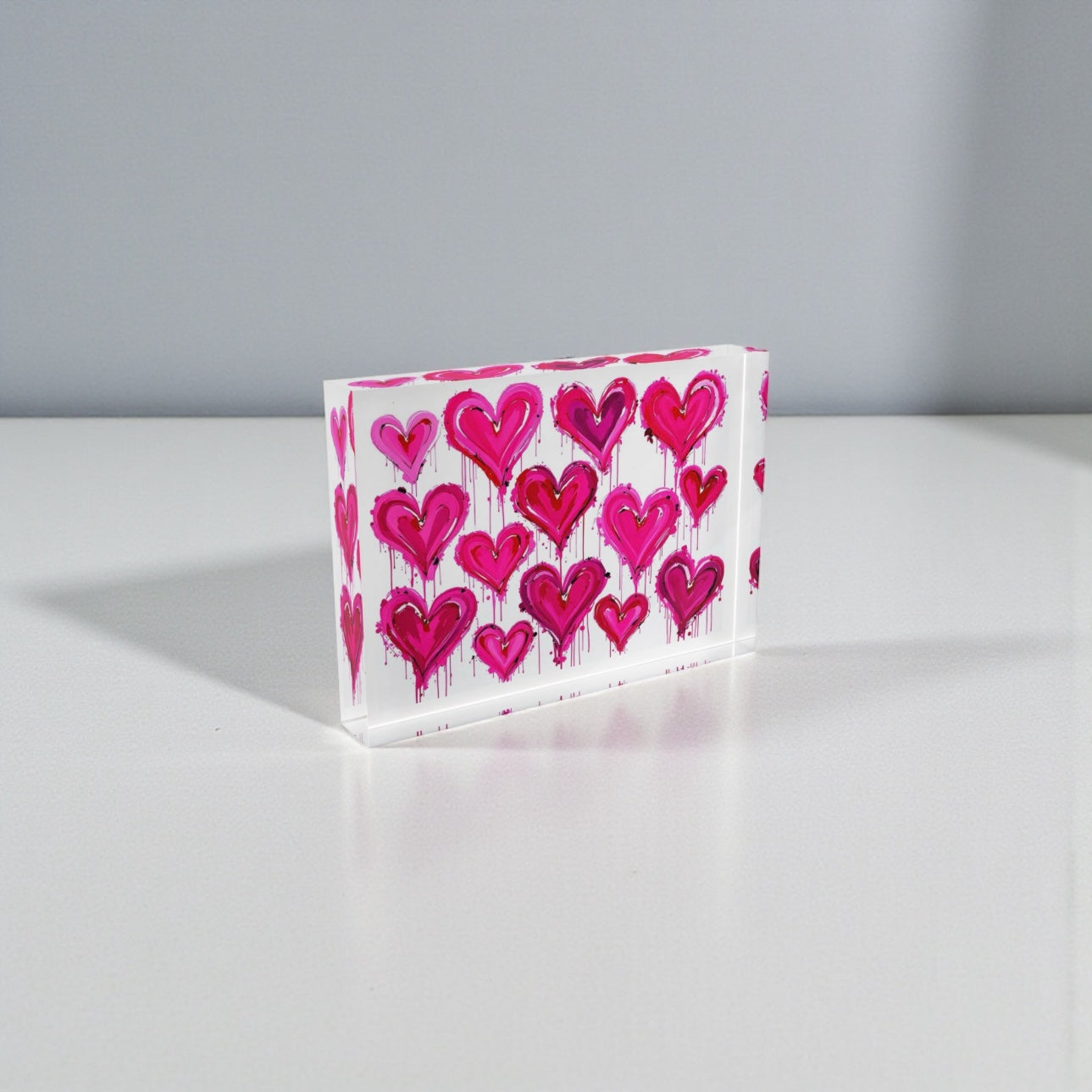 All The Love Hearts Crystal Block