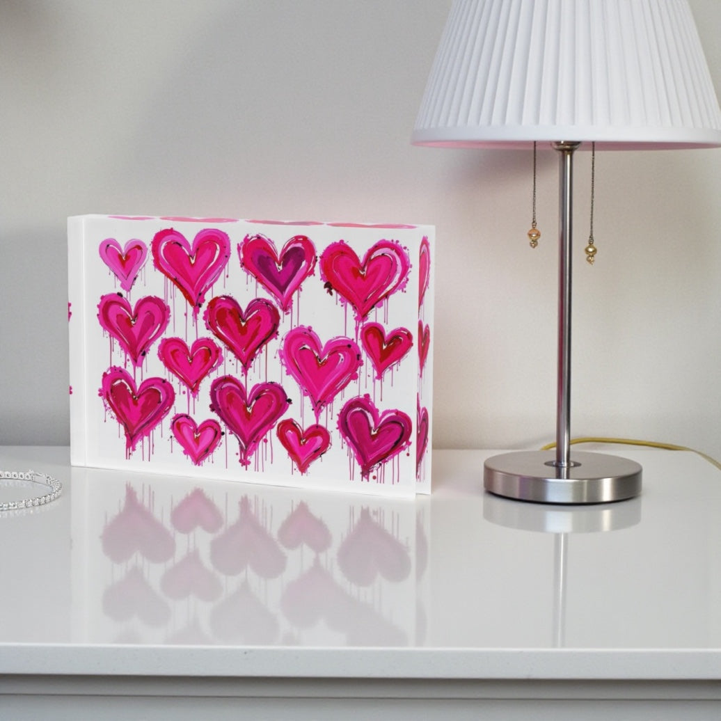 All The Love Hearts Crystal Block