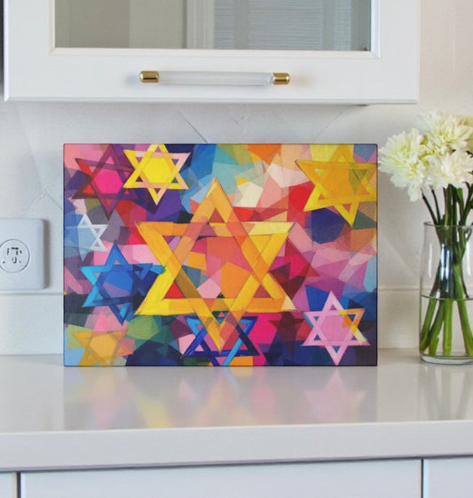 Star Of David Art Candle Board Cutting Board