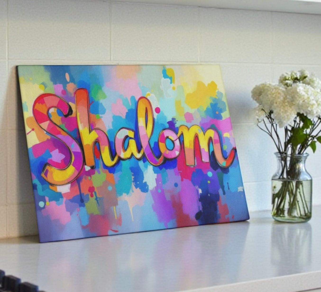Shalom Candle Board Cutting Board