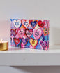 Star Of David Hearts Judaica Art Crystal Block