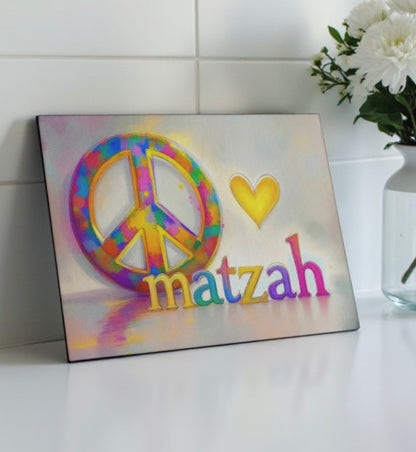 Peace Love Matzah Passover Holiday Cutting Board Charcuterie