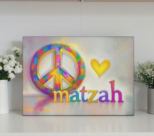 Peace Love Matzah Passover Holiday Cutting Board Charcuterie