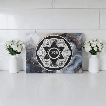 Agate Seder Plater Passover Glass Board