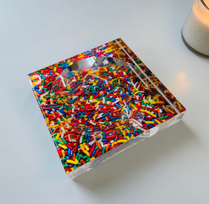 Rainbow Sprinkles Acrylic Candy Dish Catchall