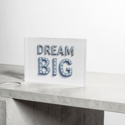 Dream Big Diamonds Inspirational Crystal Block Table Decor