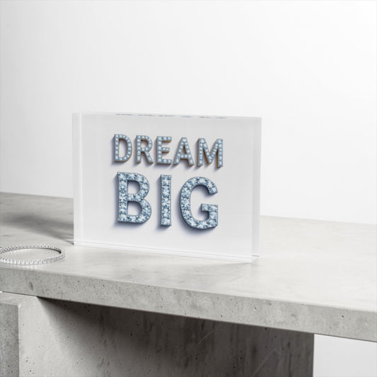 Dream Big Diamonds Inspirational Crystal Block Table Decor