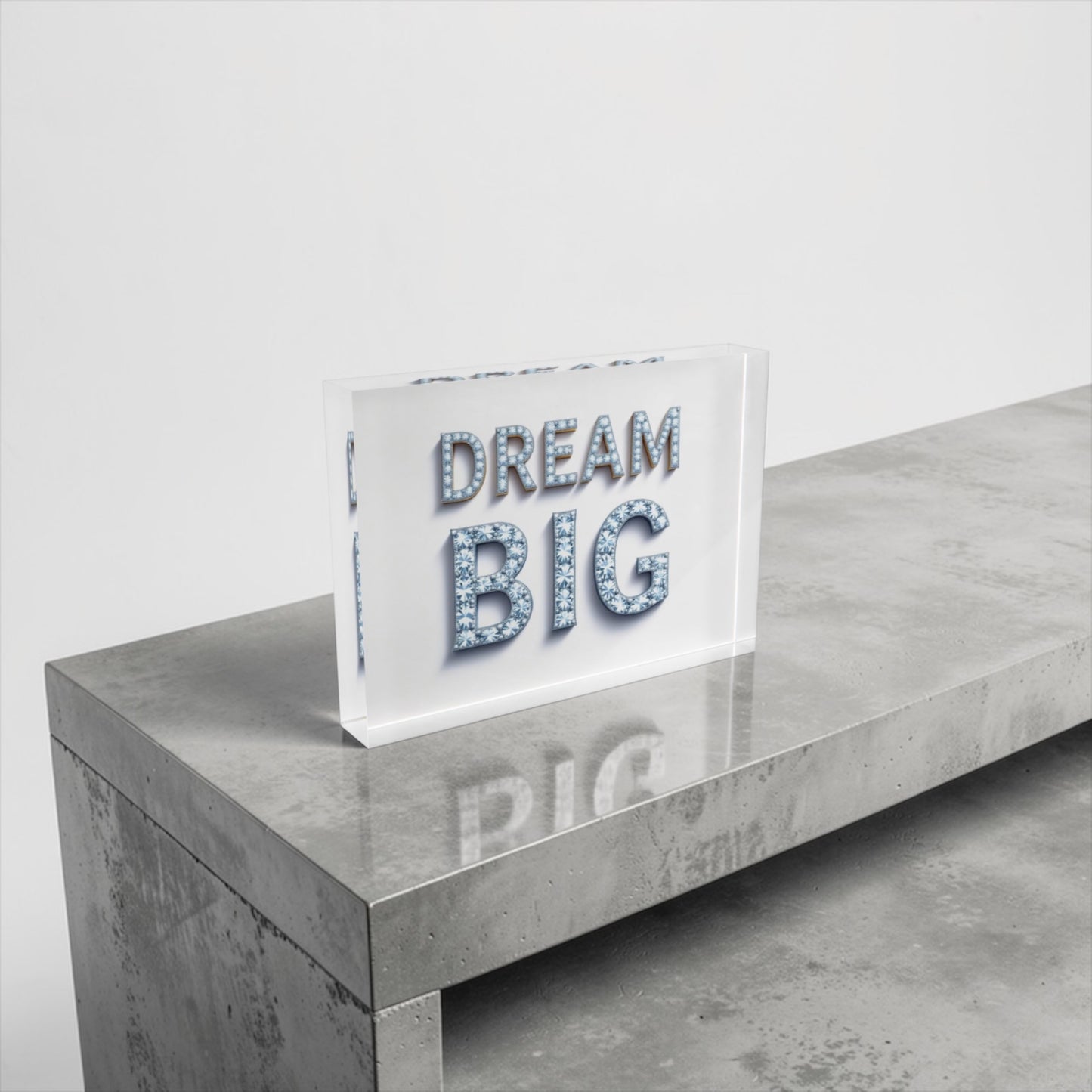 Dream Big Diamonds Inspirational Crystal Block Table Decor