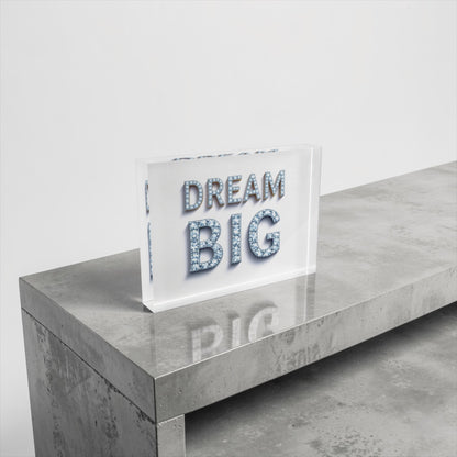 Dream Big Diamonds Inspirational Crystal Block Table Decor