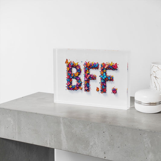 B.F.F Best Friends Butterfly Crystal Bloc Table Decor