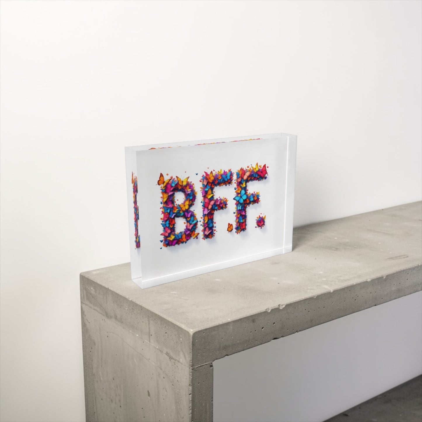 B.F.F Best Friends Butterfly Crystal Bloc Table Decor