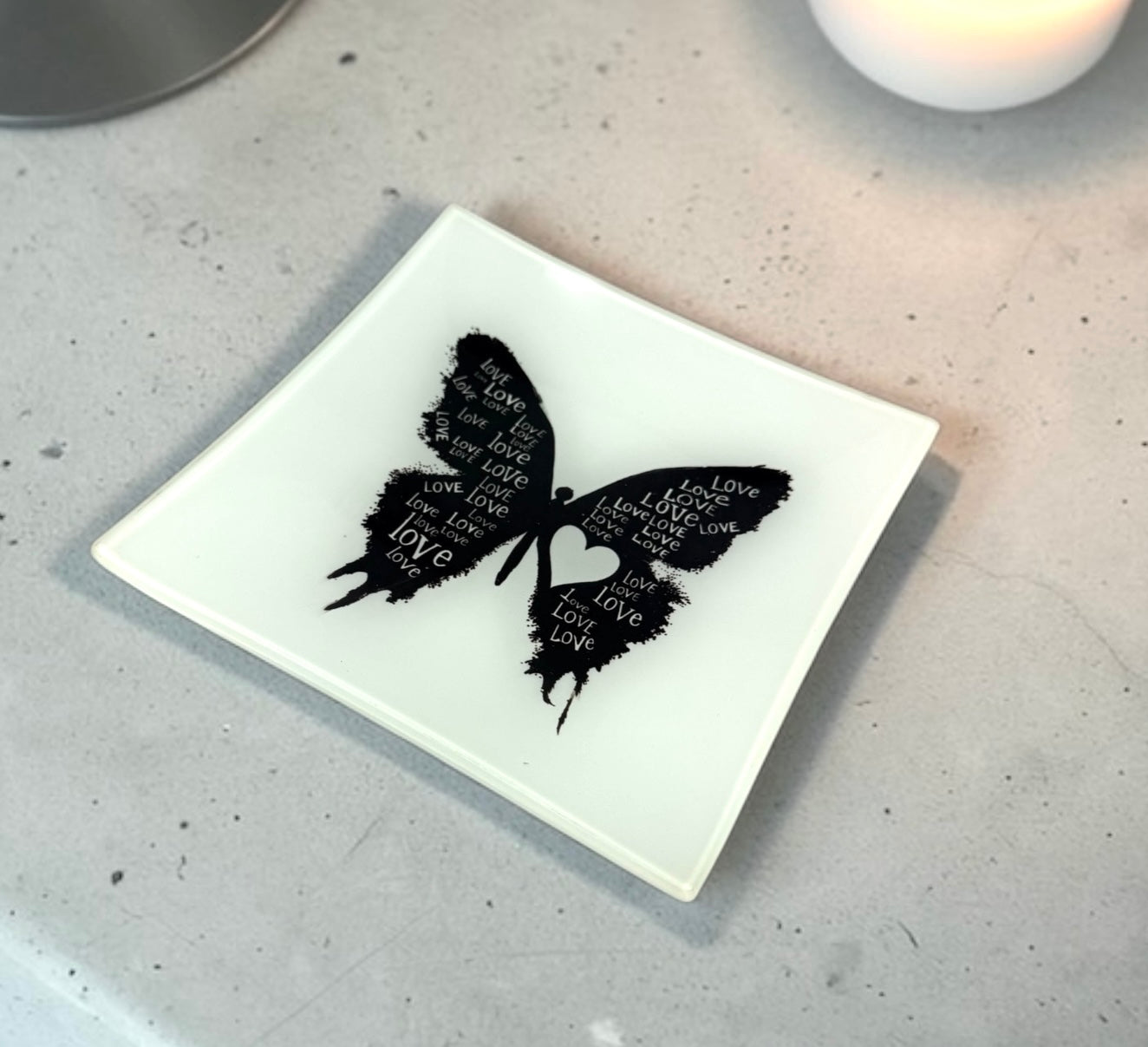 Love Butterfly Trinket Tray Catchall