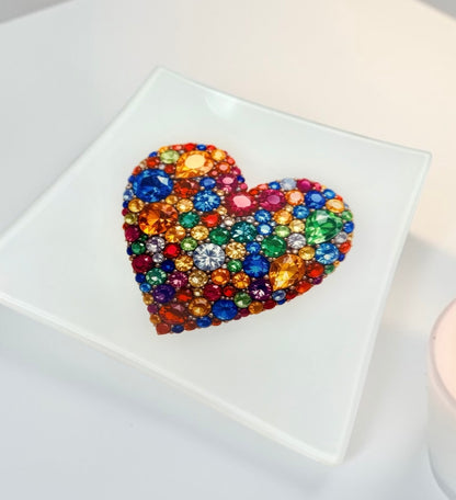 Gems and Diamonds Love Heart Trinket Tray Catchall