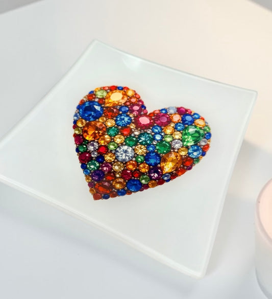 Gems and Diamonds Love Heart Trinket Tray Catchall
