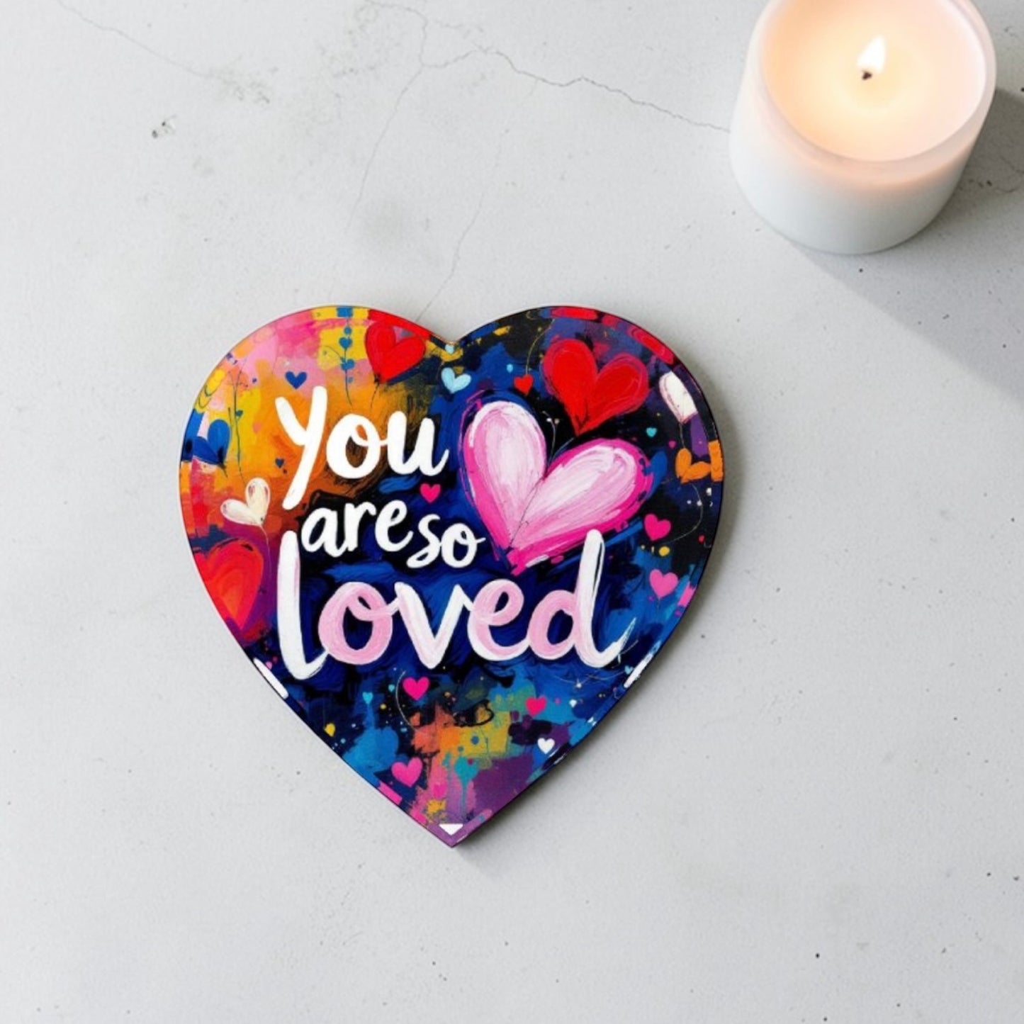 You Are So Loved Crystal Heart Paperweight Table Decor
