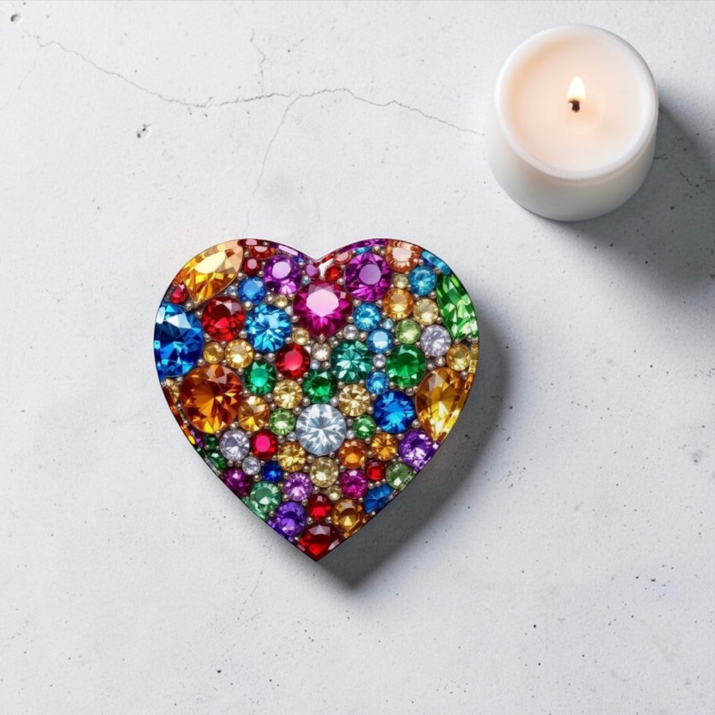 Gem And Diamond Lover Crystal Heart Paperweight Table Decor