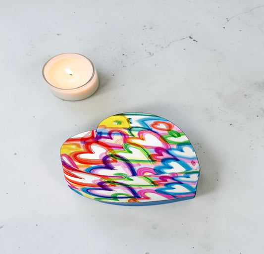 Colorful Hearts Love Crystal Heart Paperweight Table Decor