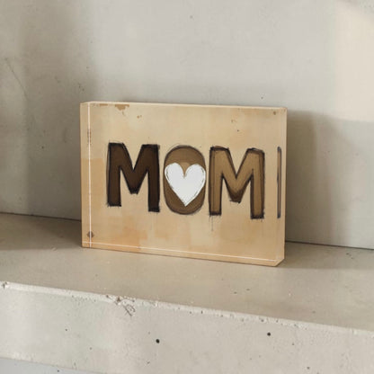 MOM ❤️Crystal Block Table Decor
