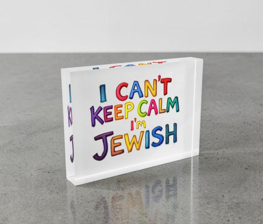 I Can’t Keep Calm I’m Jewish Crystal Block Table Decor