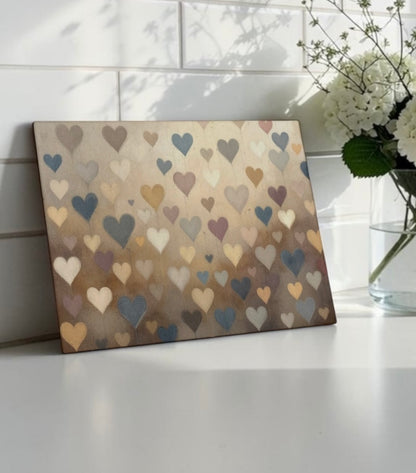 Neutral Hearts Cutting Board
