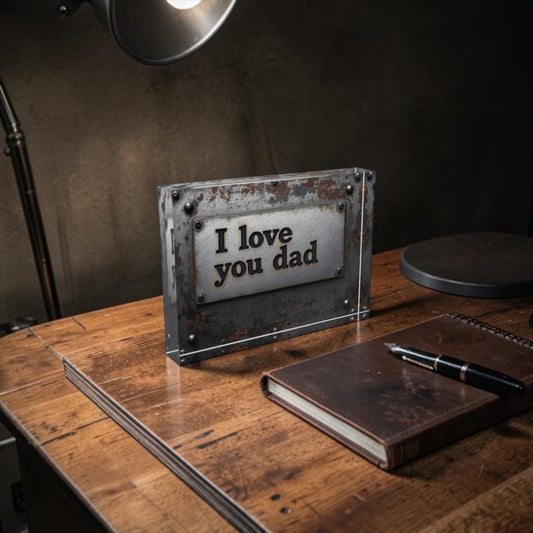 I Love You Dad Crystal Block Table Decor