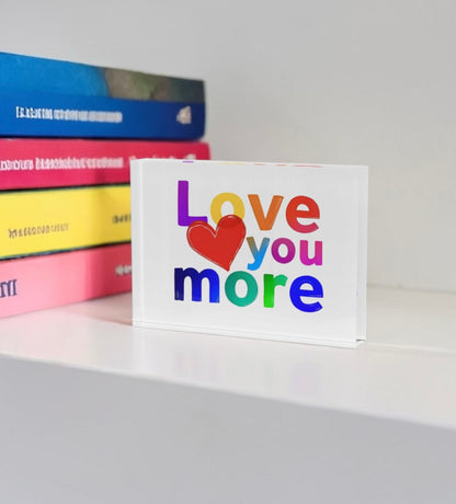 Love You More Crystal Block Table Decor