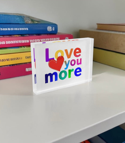 Love You More Crystal Block Table Decor