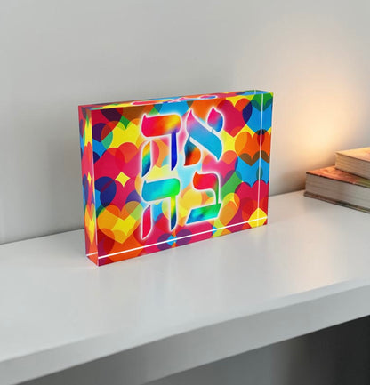 Ahava Love Hearts Crystal Block Table Decor