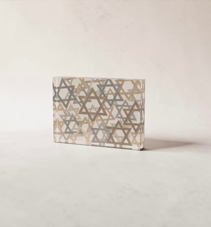 Star Of David Neutrals Crystal Block Table Decor