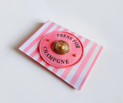 Press For Champagne Cutting Board Serving Platter