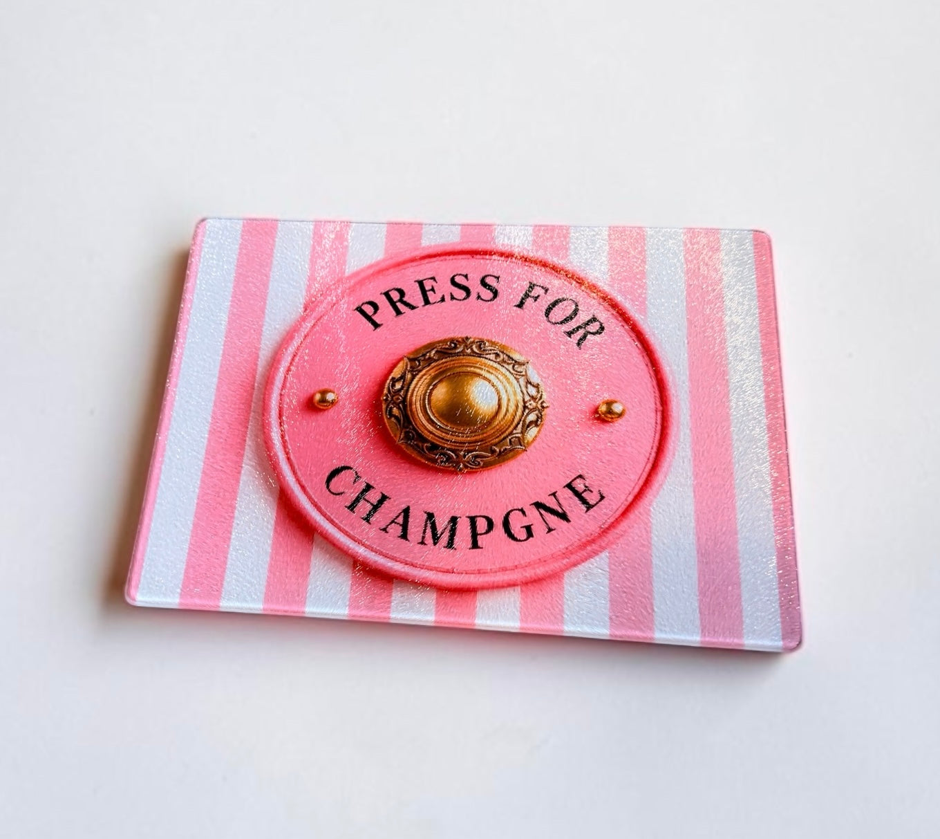 Press For Champagne Cutting Board Serving Platter
