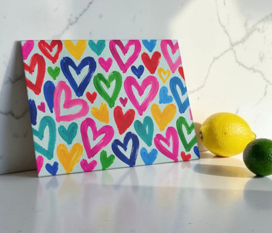 Abstract Hearts Cutting Board Serving Platter