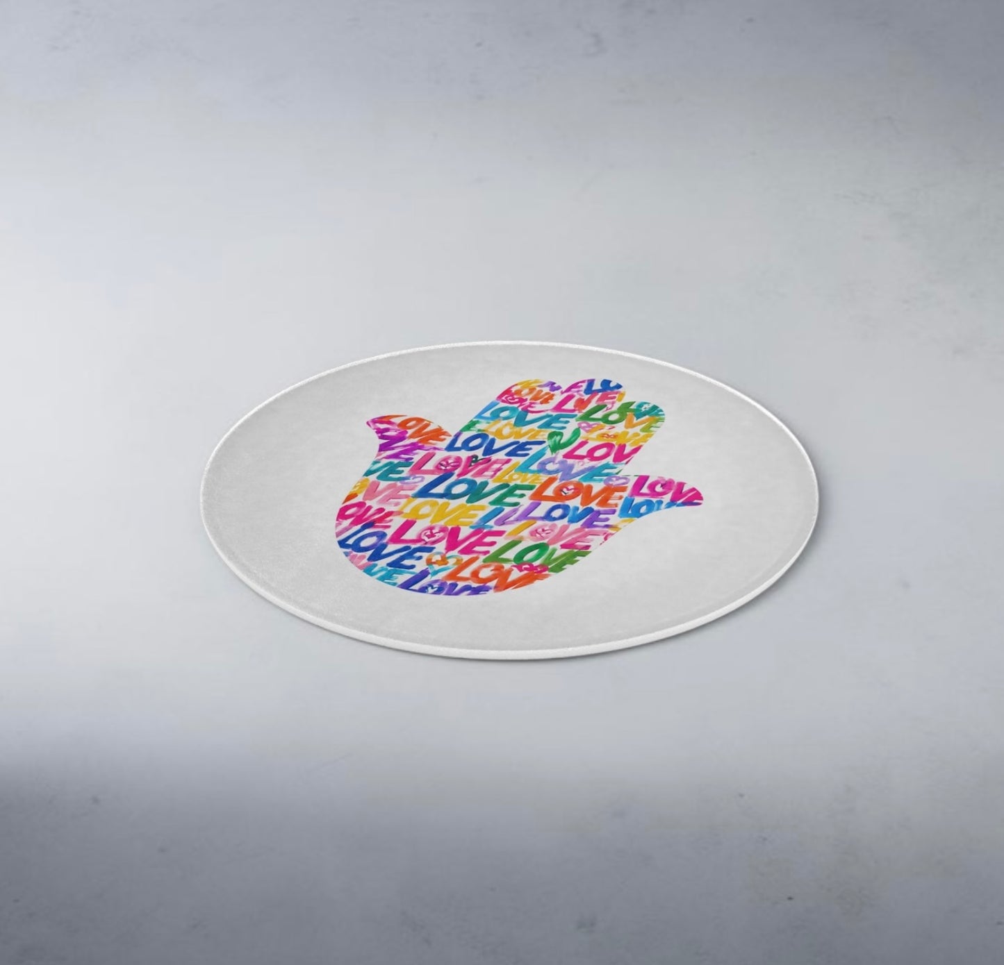 Hamsa Love Art Glass Cutting Board Serving Platter