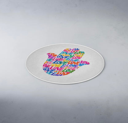 Hamsa Love Art Glass Cutting Board Serving Platter
